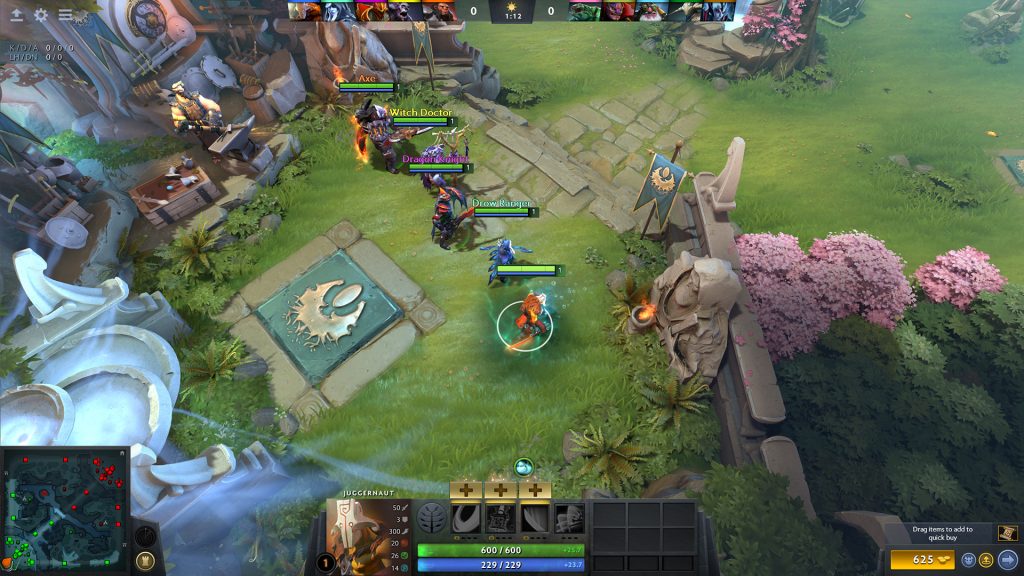 Gameplay Dota 2 dengan grafis yang realistis